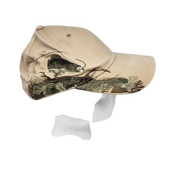 Wild Life Dri Duck Nature Inspired Tan Cap Fish Embroidery Design Cotton Dad Hat - Picture 9 of 10